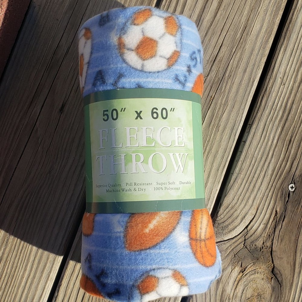50x60" Fleece Throw (Sports Print)